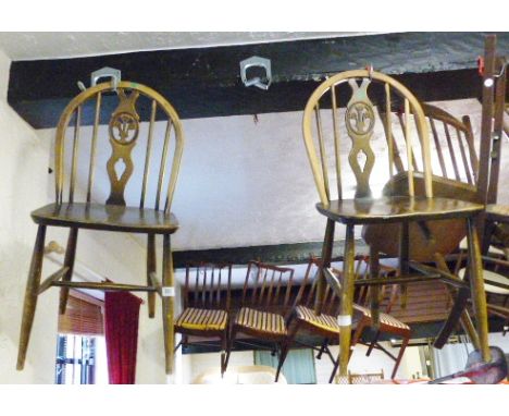 PRINCE OF WALES CHAIRS. Pair of Ercol Prince Of Wales chairs