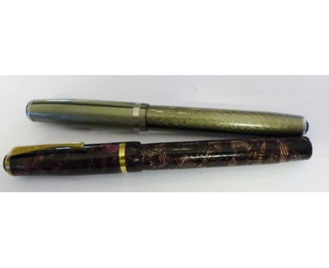 TWO PENS. Wyvern No 7C fountain pen with 14ct gold nib and Esterbrook fountain pen