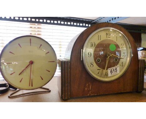 TWO MANTEL CLOCKS. Two vintage mantel clocks