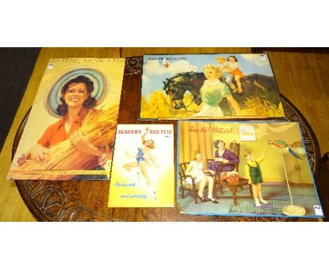 Four vintage metal advert signs, to include two Joseph Rank Ltd Millers adverts, a McVitie & Prices Digestive Biscuit 'Say Mc