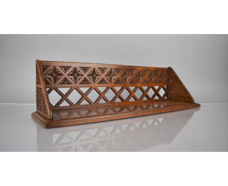 A Late 19th/Early 20th Century Carved and Pierced Book Trough, 50cms 