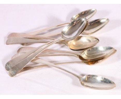 Set of ten silver dessert spoons, initialled, by Alexander Edmandson, Edinburgh 1809, 9oz. CONDITION REPORT: Initials 'H A M'