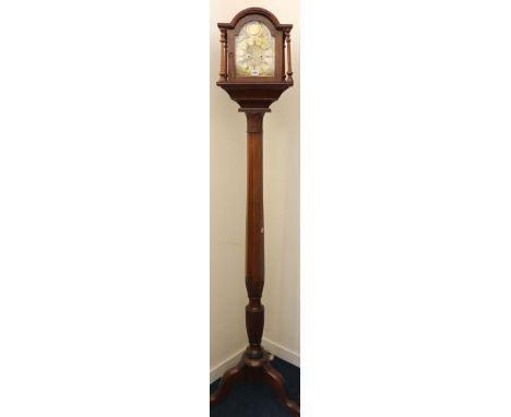 Mahogany cased bracket clock by Marriott, London, the arched brass dial with applied chapter ring, spandrels, Roman and Arabi