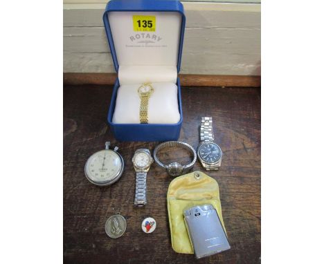 A quantity of mixed wristwatches to include a boxed Rotary watch 