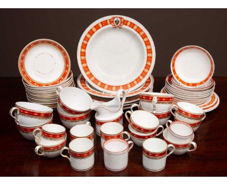 A collection of 19th century porcelain making a part dinner and breakfast service from various makers including Spode and Bel