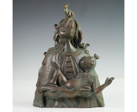 Limited edition bronze sculpture by Mexican-American artist Hector Najera (b. 1931), dated 1995 and numbered 10 of 55. This s