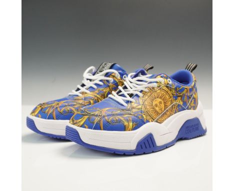 Bold and unmistakably Versace, these Versace Jeans Couture sneakers feature the brand's iconic baroque sun and scroll print i