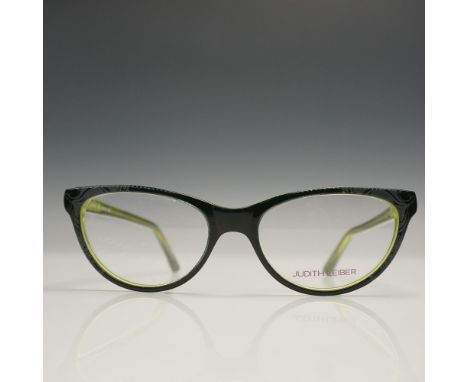 Stylish Judith Leiber eyeglass frames in a cat-eye silhouette, model JL1171 in color code 08. These designer frames feature a