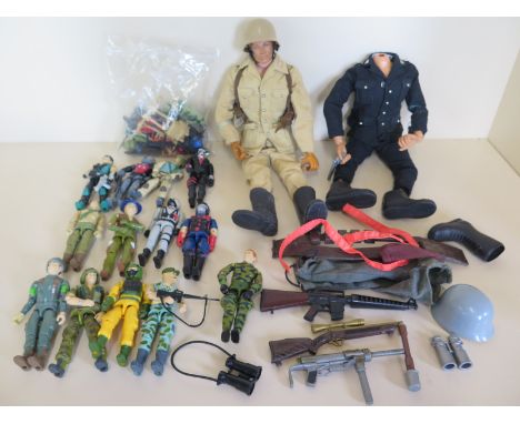 An action man dressed as a World War II German desert uniform together with a  decapitated German Action Man figure, also 13 