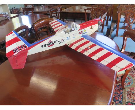 A Balsa wood model  - Super Tigre aeroplane with engine and pilot wingspan - 163cm length x 132cm 