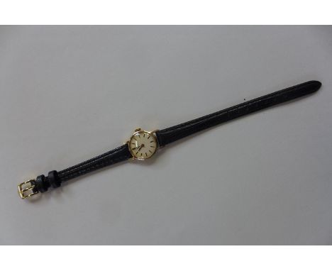A ladies Omega manual wind ladies wrist watch, 20mm wide including button, in good clean working order 