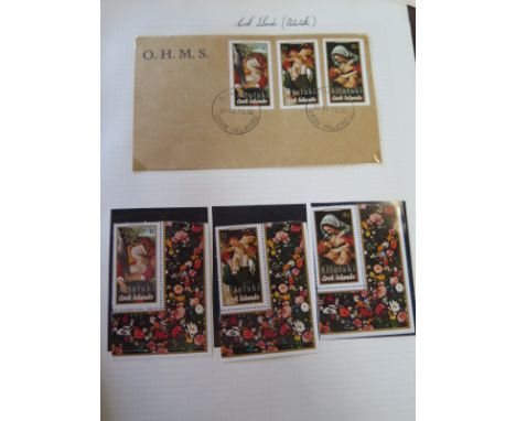 A Cook Islands stamp collection on large batch of album pages, to include Miniature Sheets and First Day Covers 