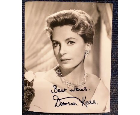 Deborah Kerr signed 10 x 8 b/w portrait photo. Good Condition. All signed items come with our certificate of authenticity. We