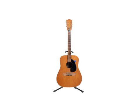 A Framus 5/196 vintage acoustic guitar, 1960s, with laminated mahogany body, moustache bridge, and laminated bolt-on neck.