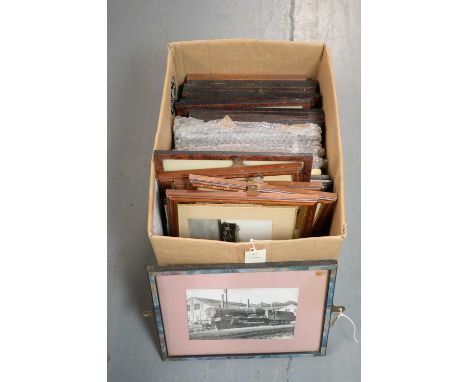 A collection of vintage British locomotive photographs and prints, each in frame, the largest 27 x 32.5cms. (33)