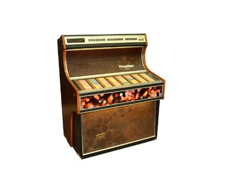 A Prestige 160 vintage stereo coin-operated jukebox, by NSM, Bingen, Germany, in simulated rosewood cabinet, 102 x 64 x 125cm