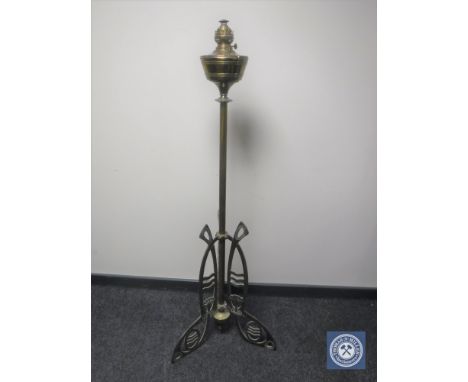 An Art Nouveau oil lamp