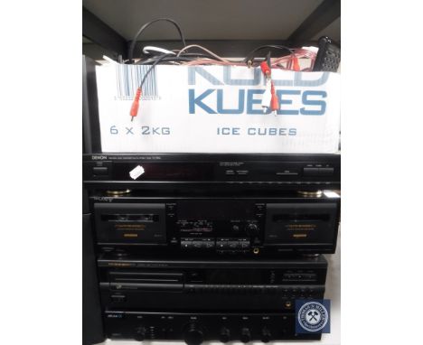 A Denon stereo tuner TU-260L, Sony stereo cassette deck TCWR635S, Morantz compact disc player CD-52MK11 and an Arcam Alpha 5 