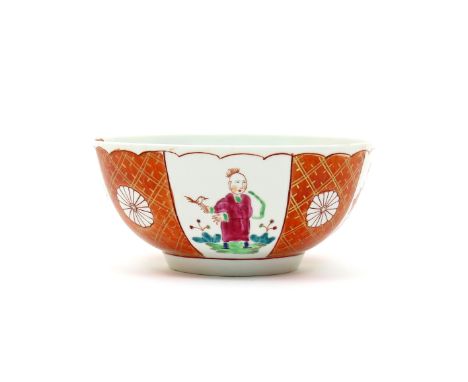 A Worcester slop bowl  c.1765-70, decorated outside of the factory, possibly in the atelier of James Giles, with a Japan patt