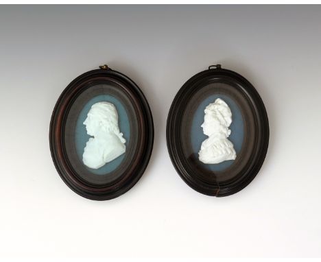 James Tassie (Scottish, 1735-1799) Two portrait plaques of Jane Gray and Dr James Gregory, modelled in profile facing left, c