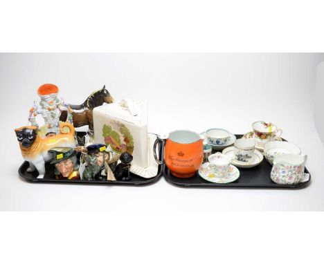 A collection of decorative ceramics and tea wares, including: an 18th Century Royal Worcester 'Chinaman' patter tea bowl and 