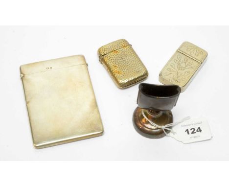 A selection of silver and other items, including: a silver cigarette case, by William Neale &amp; Son, Birmingham 1912, 2.2oz