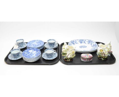 A selection of decorative ceramics, including: Copeland Spode’s ‘Italian’ pattern blue and white bowls and side plates; blue 