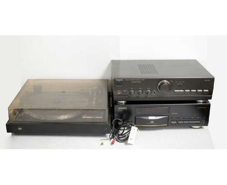 Hi-Fi equipment, including: Technics Power Stereo integrated Amplifier SU-A600; Pioneer CD Player PS-S801; and a Dual 505 tur