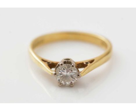 A single stone diamond ring, the brilliant cut diamond measuring 4.7 x 47 x 2.8mm, estimated to weigh 0.40 carats, in 18ct wh