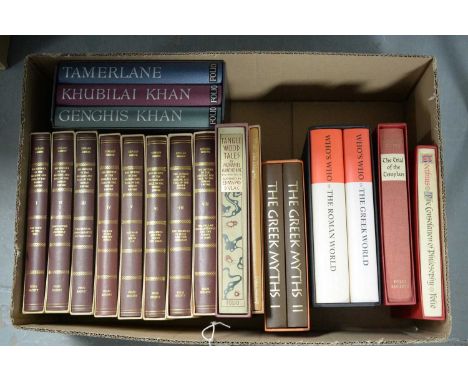 A collection of Folio Society books, all in their original slipcases, primarily relating to ancient and medieval history, tit