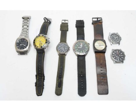 A selection of watches, makers include: Bench, Javelle, Lorus, Police, and others.