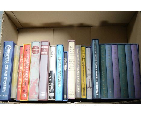 A collection of Folio Society books, all in their original slipcases, primarily literature, titles including: No Man is an Is