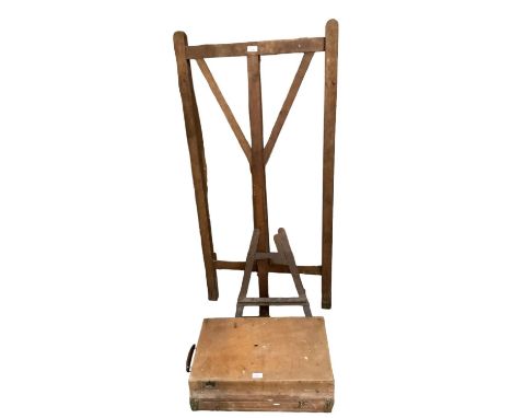 Vintage  wooden Easel and painting box 