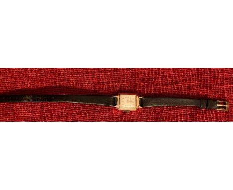 Small ladies cocktail watch, manual wind with 14ct Gold Case, (watch not currently working) approx 8-9g with the light thin l