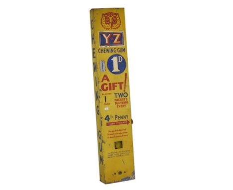 Advertising - Vintage wall mounted Y.Z chewing gum dispenser, 92cm high   Condition: 