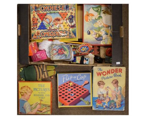 Selection of children's toys to include; Enid Blyton's Little Noddy Car game, Spear's games Tile Pictures, printed cube puzzl