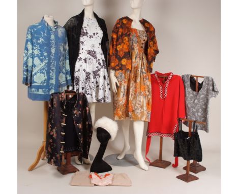 A BAG OF VINTAGE CLOTHING Dresses, jackets and general odds and ends. (qnty)