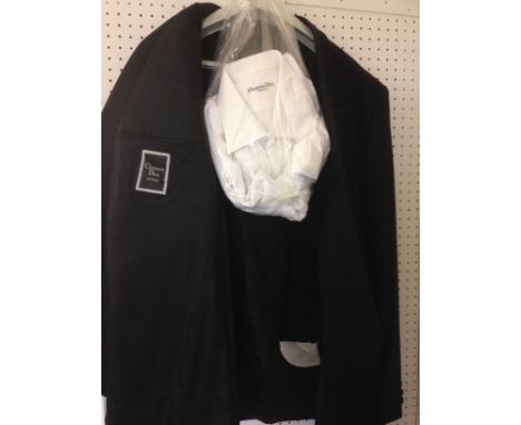 A CHRISTIAN DIOR MONSIEUR DINNER JACKET Double breasted, 55% polyester 45% virgin wool.  Jacket labelled Reg 44 112 cms. With