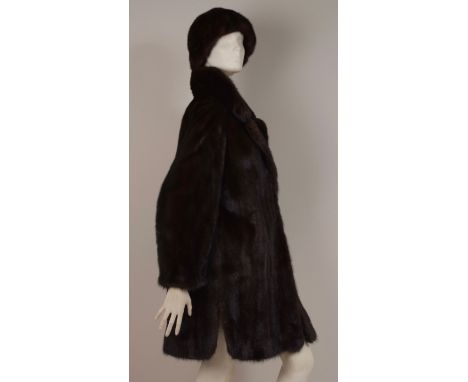 AN EARLY 1950'S DARK MINK JACKET AND DARK MINK HAT Wonderfully soft and luxurious dark fur with an exceptional sheen and smoo