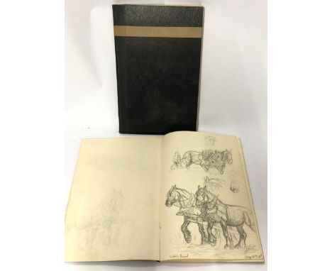 Helen Collins (1921-1990) two artists sketch books circa 1938-39, containing pencil figurative, animal and landscape studies,
