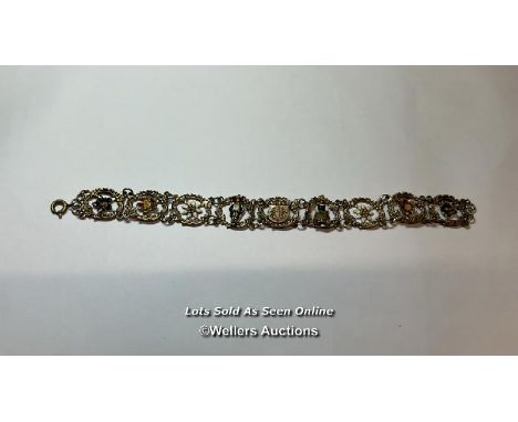 Vintage Austro-Hungarian white metal and enamel bracelet / SF