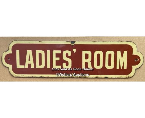Vintage enamel railway sign "LADIES' ROOM" , 57x13.2cm 