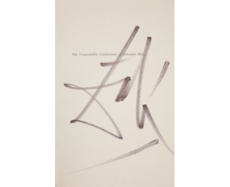 Autograph in felt-tip pen in the first page of the book&nbsp;"The Unspeakable Confessions of Salvador Dalí", with subtitle "A