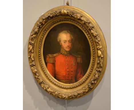British School (19th century) Portrait of a military officer Oil on board Oval 25 x 19cm (9 3/4 x 7 1/2in.)
