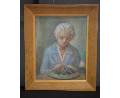 Hester McClintock (1912-2015) Portrait of an elderly lady Oil on board 46 x 35.5cm (18 1/8 x 14in.) IMPORTANT: This lot is so