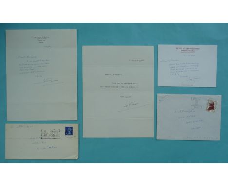 Sir John Gielgud: a handwritten and signed letter on embossed stationary dated 6th July (1973) regarding the reprieve for The