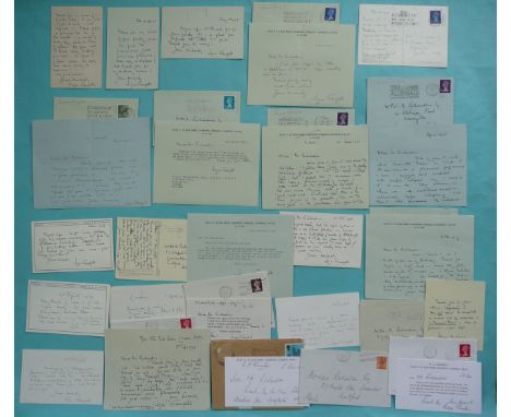 Joyce Grenfell: an extensive archive of twenty-one letters and cards with some envelopes, spanning the years July 1970 to Sep