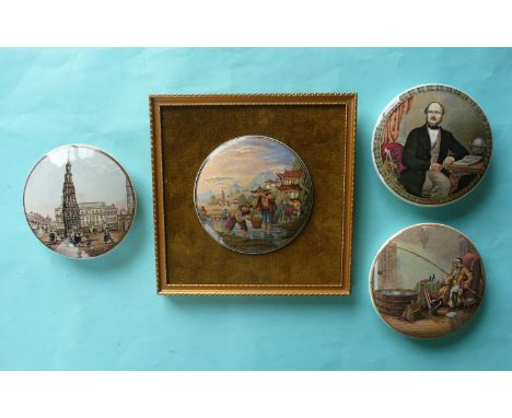 Eleanor Cross (194) Late Prince Consort (153) Enthusiast (245) and Transplanting Rice (332) (4)(Staffordshire, pot lid, potli