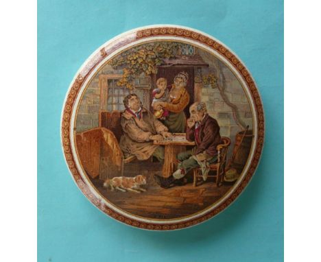 A Fix (256) fancy border(Staffordshire, pot lid, potlid, Prattware)