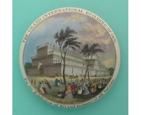 The Grand International Buildings of 1851 (133)(Staffordshire, pot lid, potlid, Prattware)